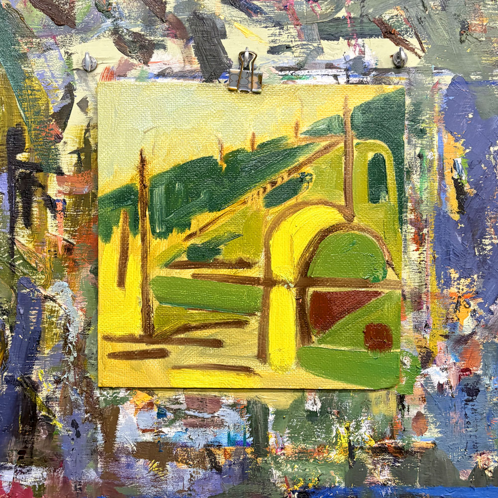 colton summers work on easel