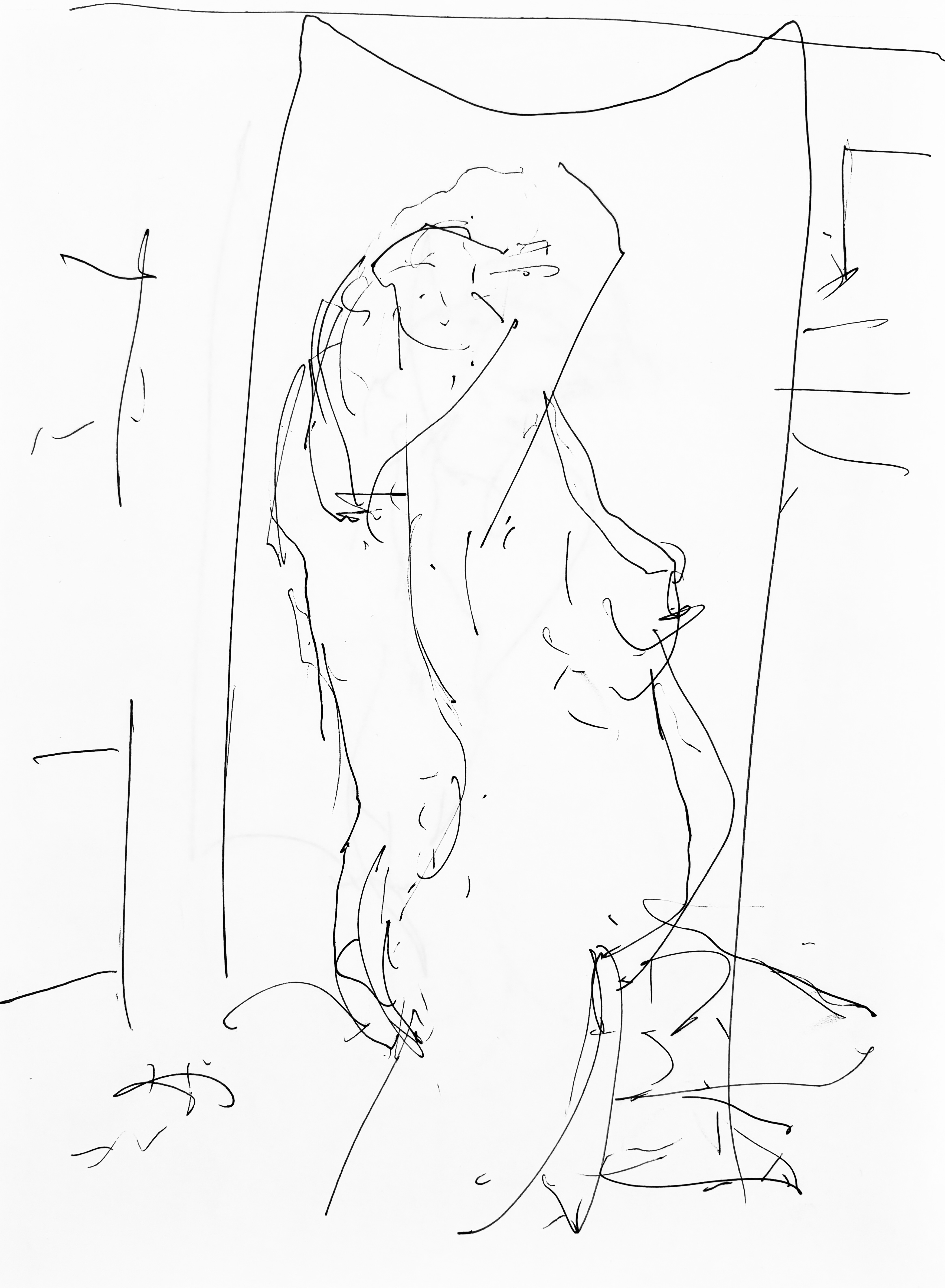Nude with Arms Raised